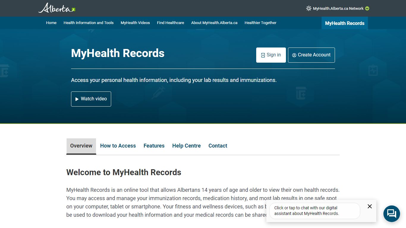 myhealthrecords - Alberta