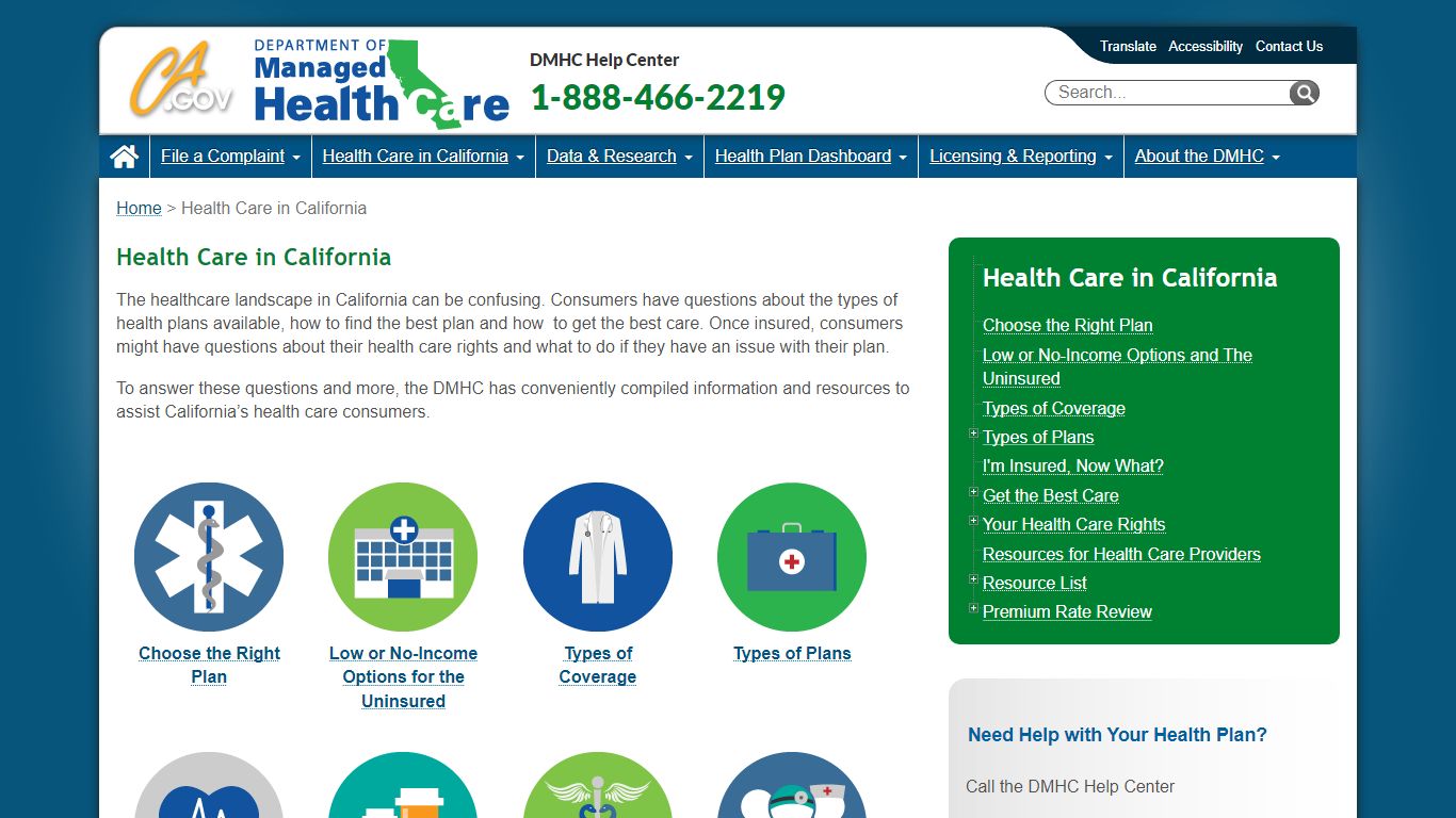 Health Care in California - California Department of Managed Health Care